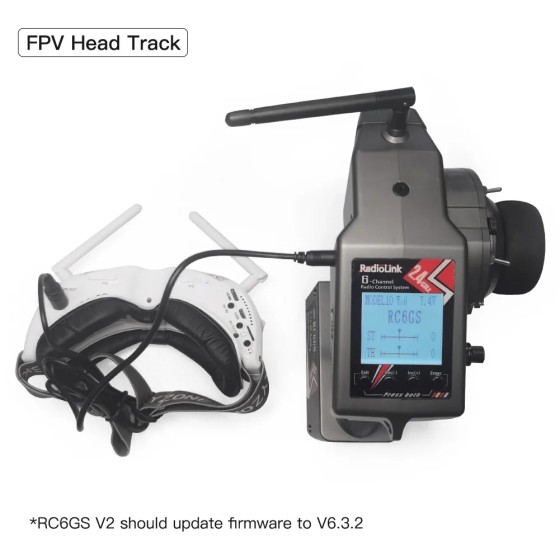 Radiolink RC4GS V3(V2 Upgrade) 5 Channels RC Radio and R6FG Gyro Integrated Remote Control for RC Car Boat